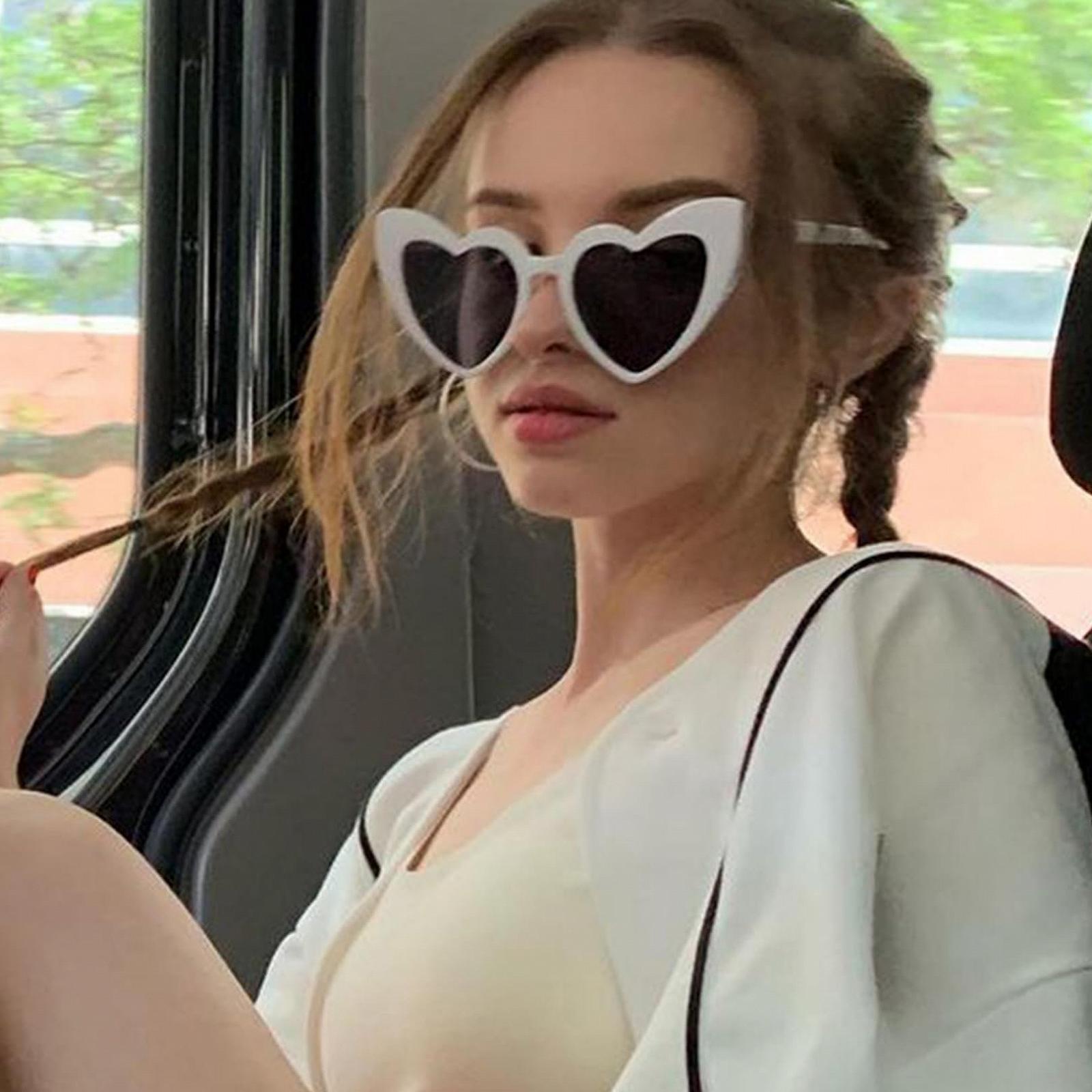 Сонцезахисні окуляри Серце WLVinson Чорний та Білий (2 шт), фото №6