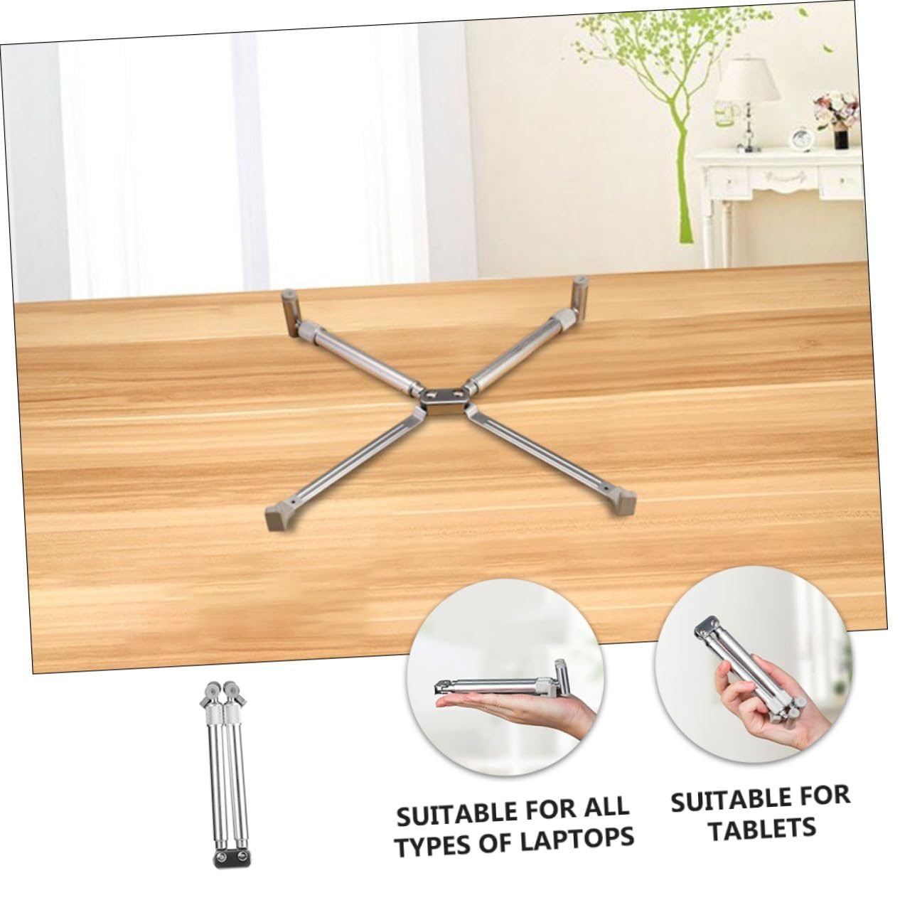 Підставка для ноутбука алюмінієва регульована складна, регульована по висоті, ергономічна, міцна, фото №6