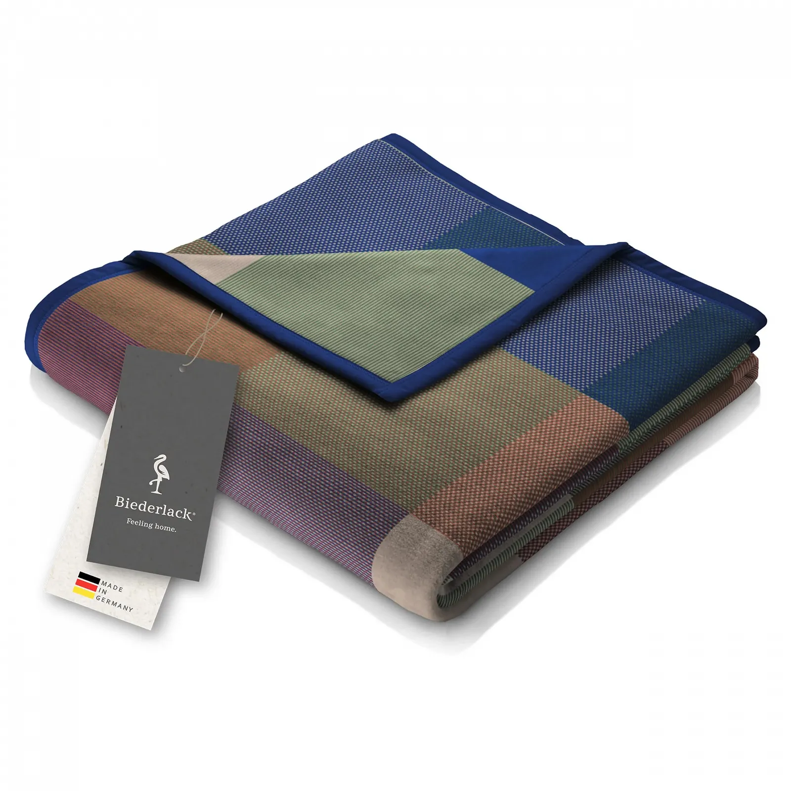 Одеяло Biederlack Fluffy Soft Cuddly Чистый Хлопок В Клетку Зеленое Сделано в Германии Oeko-Tex Диванное Одеяло из 100% Хлопка 150 x 200 см Зеленый/Разноцветный Клетчатый Плед Экологически чистое, фото №1