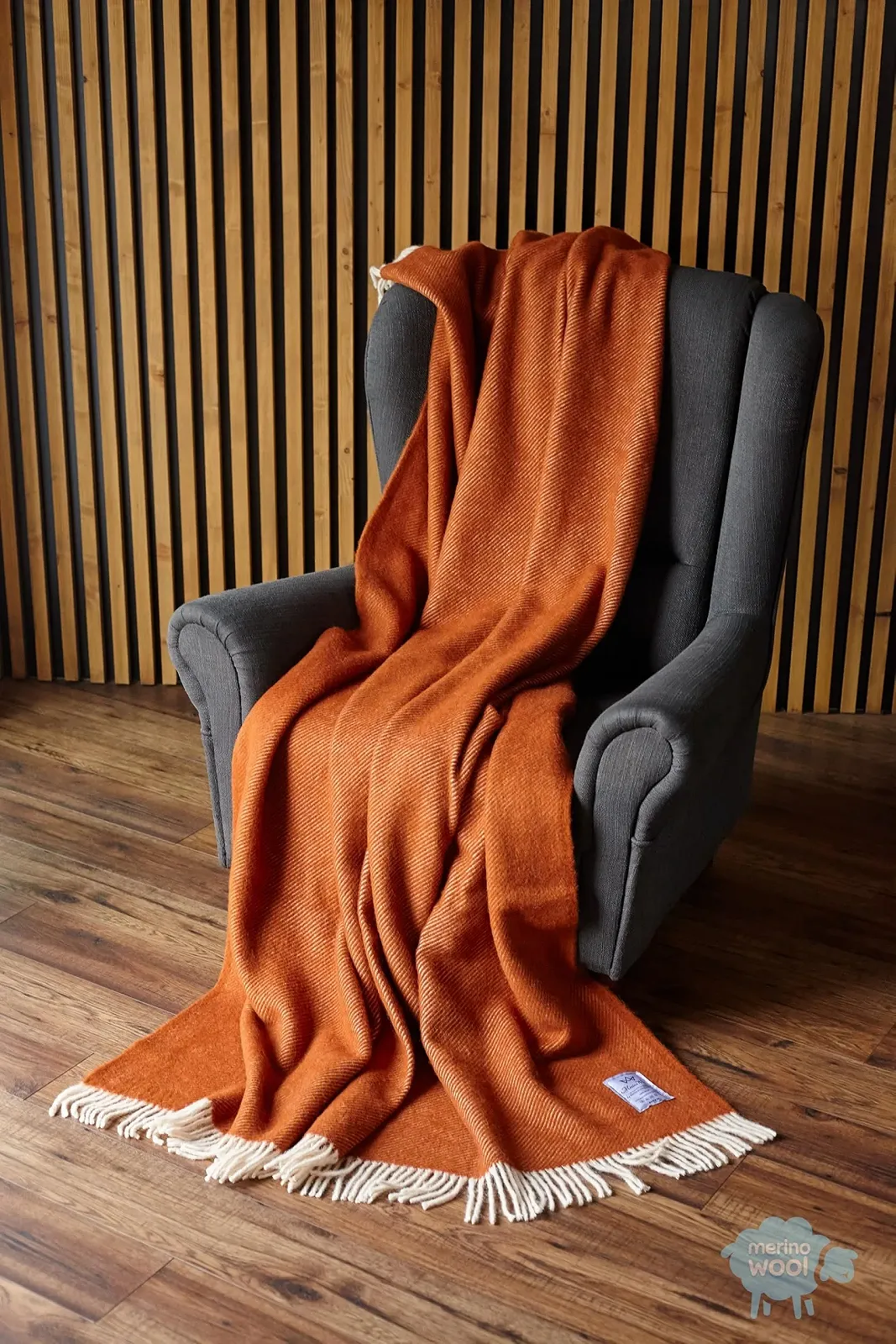 Одеяло Шерсть мериноса / Мягкое одеяло 100% Распродажа Шерсть мериноса - Овечья шерсть Шерсть мериноса Одеяло 160 x 200 см (Красно-оранжевый), фото №2