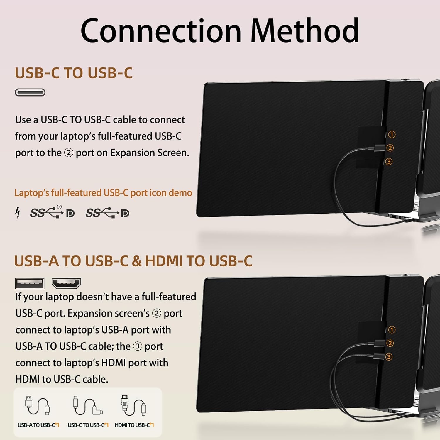 Монітор портативний 14" Newwin S1 Full HD IPS 60 Гц, фото №3