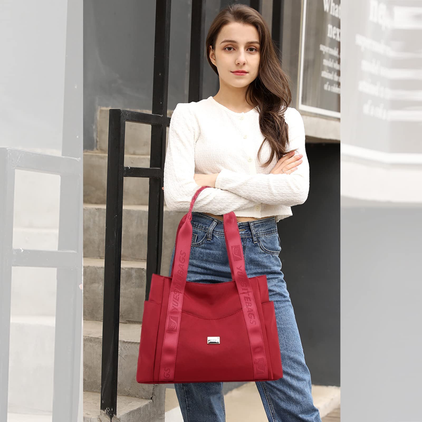 Сумка NICOLE & DORIS Shopper, велика, багатофункціональна, повсякденна, Burgundy, фото №2