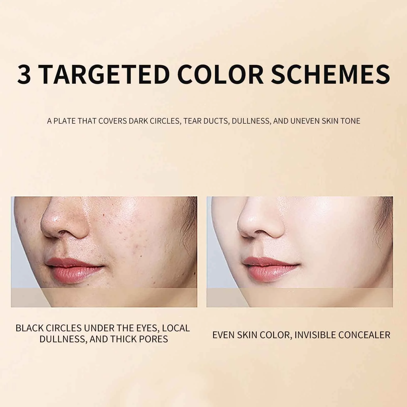 Палетка консилеров TFTI Tri-Colour, кремовый консилер, индивидуальное смешивание, корректирует и скрывает темные круги, недостатки, водостойкий, долговременный, контурирование и осветление 3 в 1 (2 штуки), фото №4