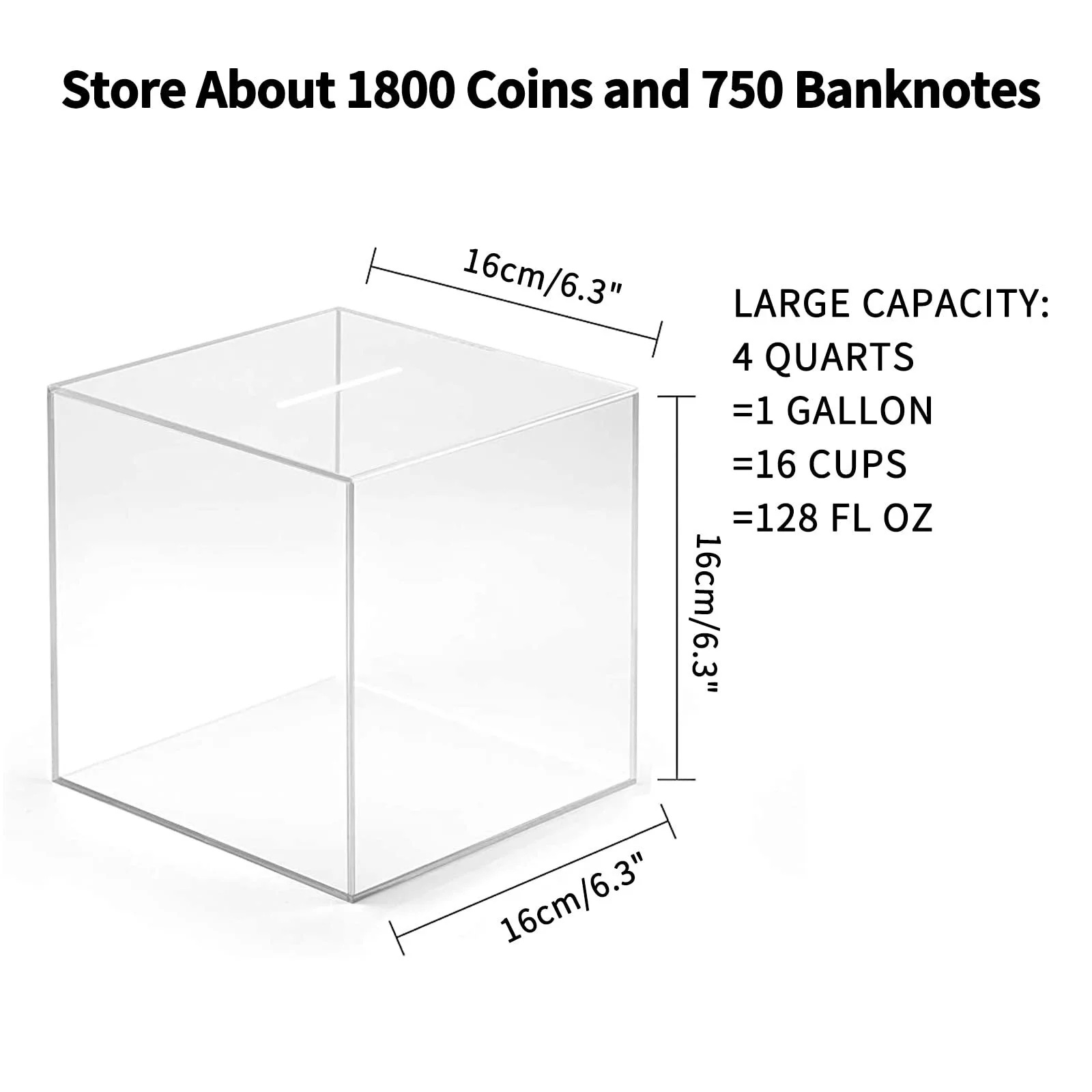 Скарбничка Prounion XL Прозора Акрилова Не відкривається, фото №5
