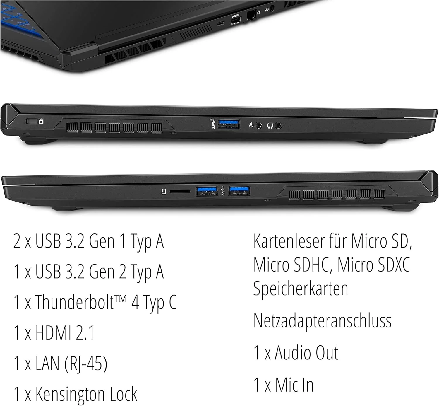 Ігровий ноутбук 17,3" Medion (Lenovo Group) Erazer Beast X30-MD | Intel Core i9-12900HK | IPS (2560x1440) QHD 240 Гц | RAM 32 ГБ | SSD NVME 1 ТБ | Nvidia GeForce RTX 3080Ti, 16 ГБ | Win11 (5129), фото №9