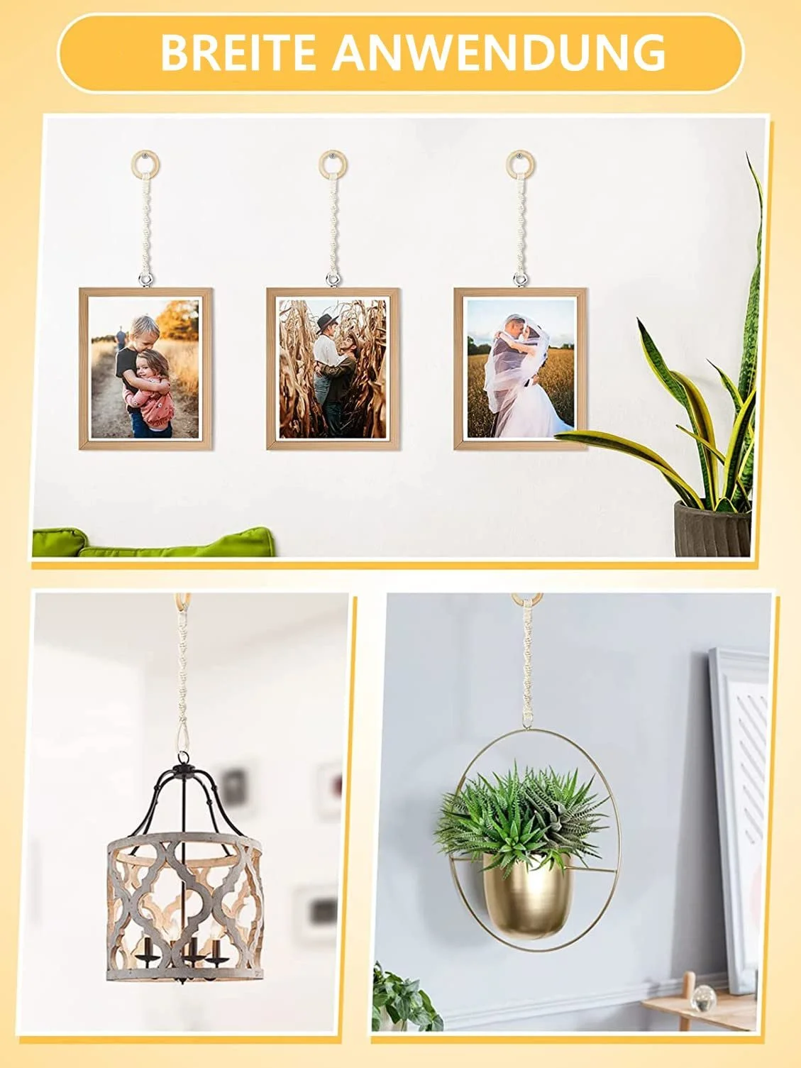 Подовжувач для макраме-підвісу Бавовняна мотузка 30 см для квіткового горщика, фото №7 Подовжувач для макраме-підвісу Бавовняна мотузка 30 см для квіткового горщика, фото №7