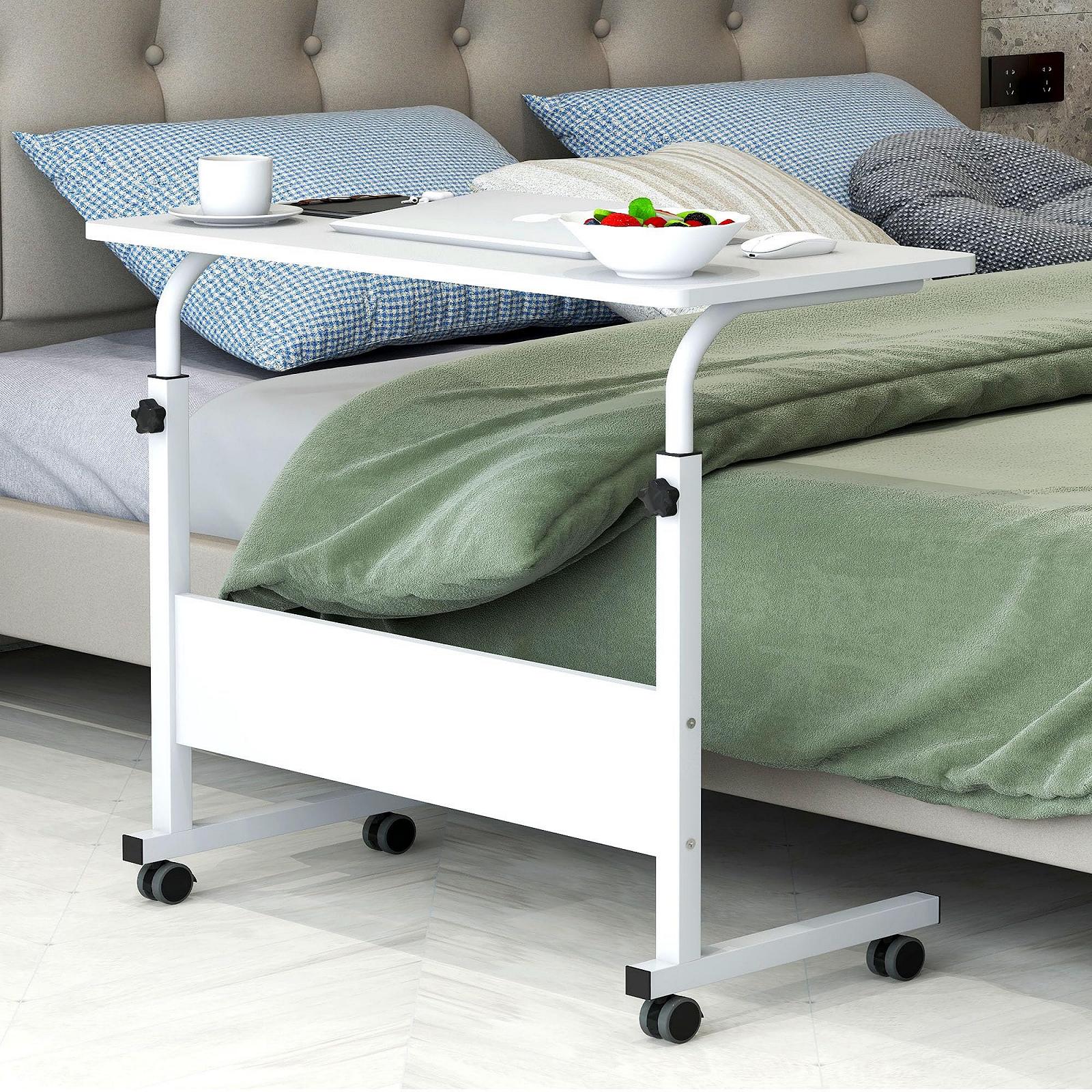 Столик для ноутбука Soges, прикроватный столик на колесиках, регулируемый по высоте столик для ПК, столик для ноутбука, подставка для ноутбука, столик для ухода за кроватью и диваном, 80 x 40 см, фото №4 Столик для ноутбука Soges, прикроватный столик на колесиках, регулируемый по высоте столик для ПК, столик для ноутбука, подставка для ноутбука, столик для ухода за кроватью и диваном, 80 x 40 см, фото №4