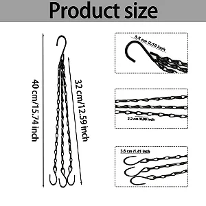 Подвесная цепь 6 штук 40 см с S-образным крючком Черная synthetic.ua - Фото 1