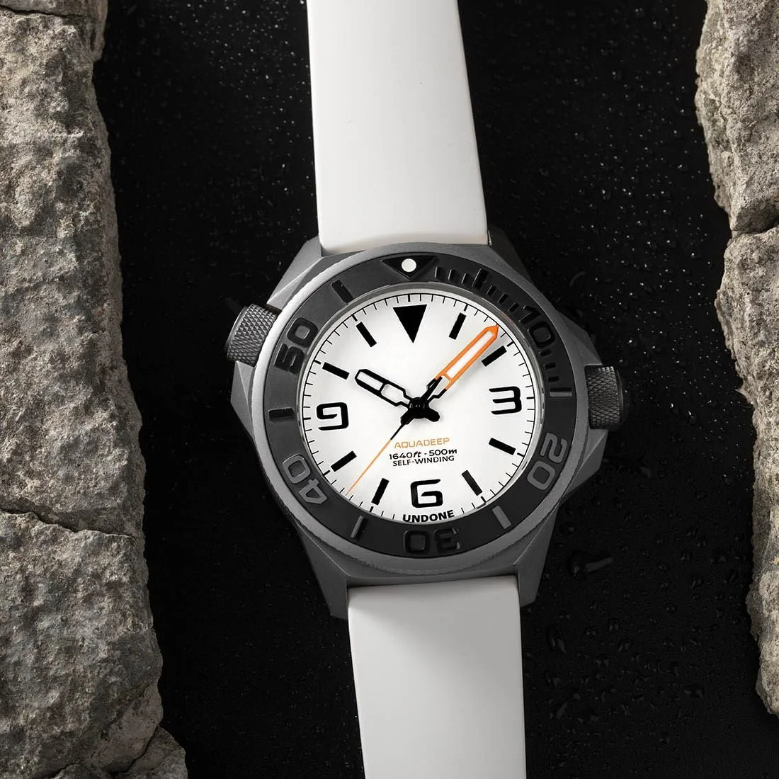 Часы Автоматические Undone Aqualume Titanium, силиконовый ремешок, ткань, белый сапфир, мужские, фото №4 Часы Автоматические Undone Aqualume Titanium, силиконовый ремешок, ткань, белый сапфир, мужские, фото №4