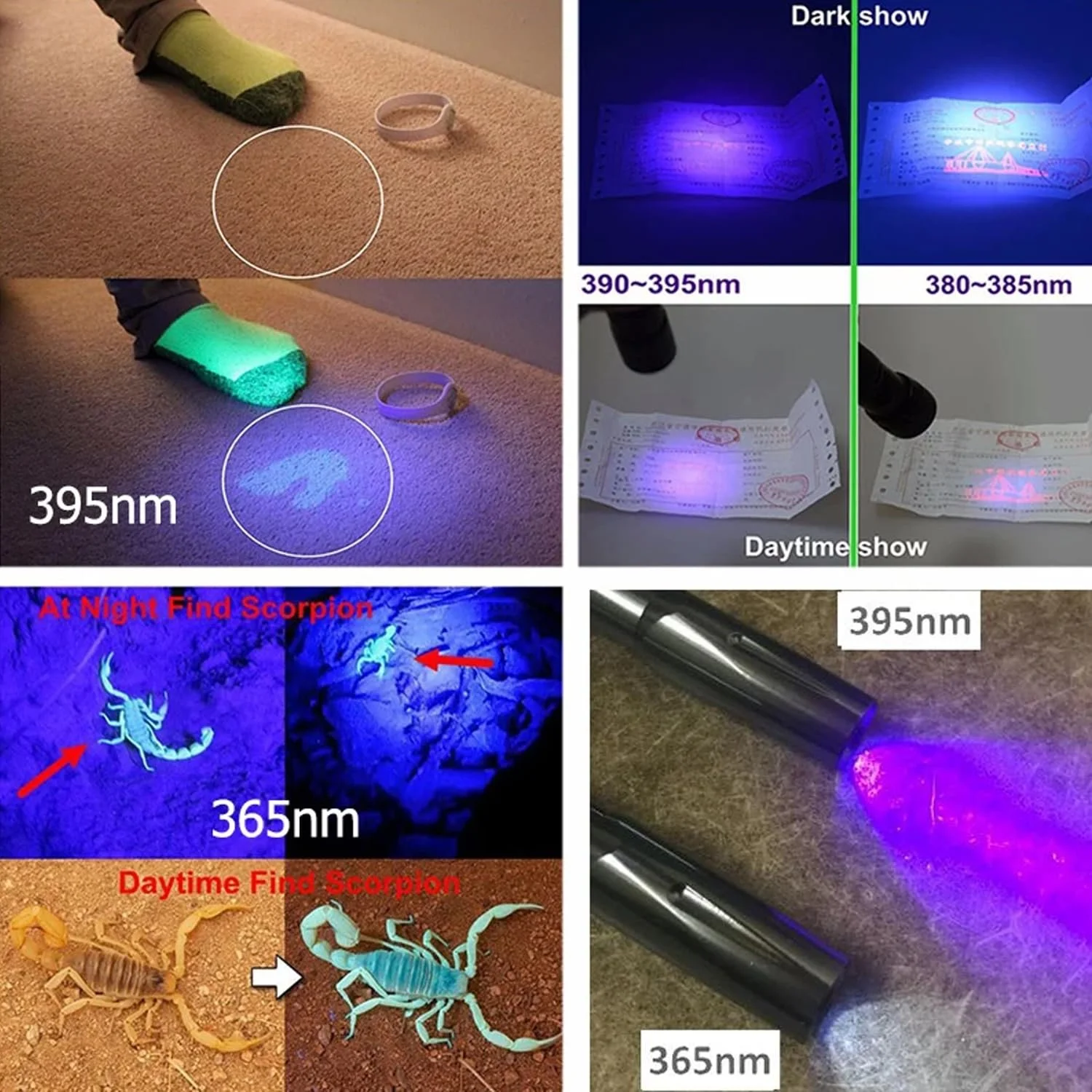 Мини фонарик MODOAO 395nm U-V Черный свет U-V LED фонарик портативный Клипса-ручка для клея Детектор денег (2 шт. в упаковке), фото №4 Мини фонарик MODOAO 395nm U-V Черный свет U-V LED фонарик портативный Клипса-ручка для клея Детектор денег (2 шт. в упаковке), фото №4
