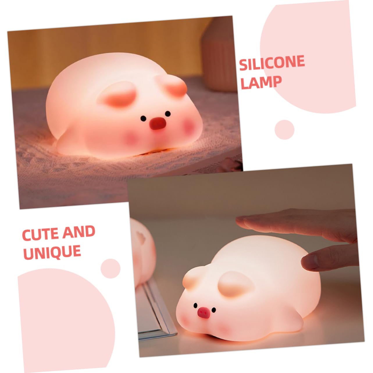 Світильник DOITOOL Piggy Pats нічник для спальні настільний лампа зарядна силіконова, фото №2