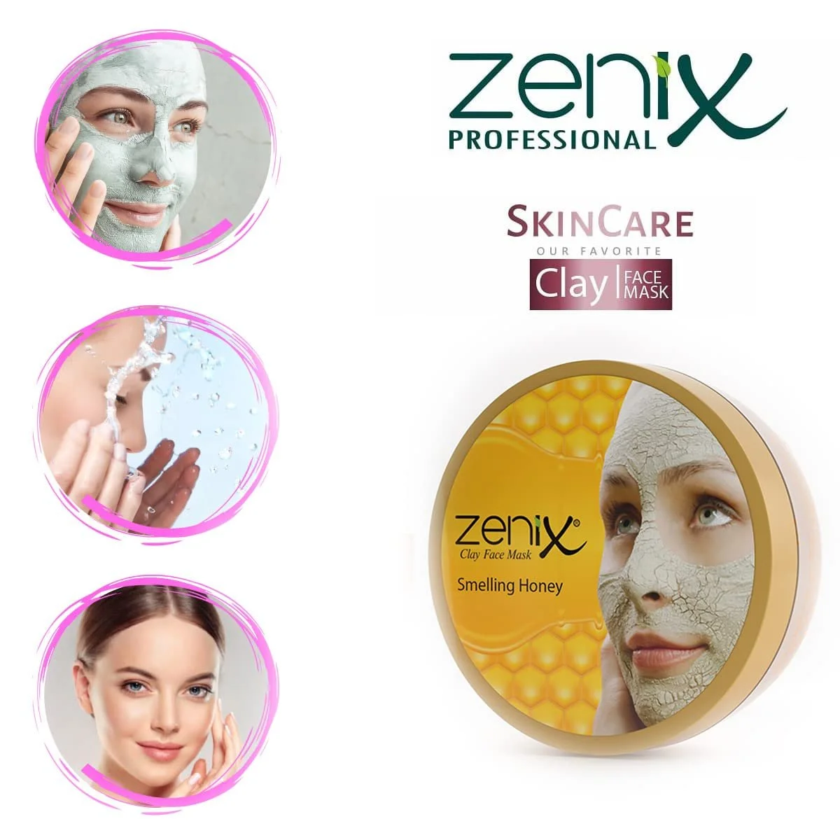 Маска для обличчя Zenix Глина Мед 350 г, фото №3 Маска для обличчя Zenix Глина Мед 350 г, фото №3
