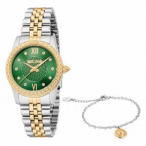 Жіночий аналоговий годинник Just Cavalli JC1L360M0085, кварцовий, ремінець з нержавіючої сталі, зелений - Фото 1