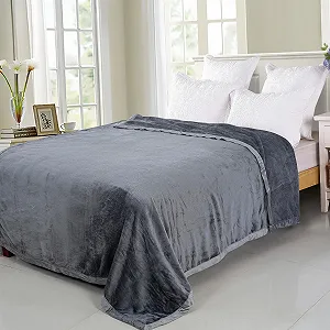 Покривало бронзова однотонна 150 x 200 см (темно-сірий) - Фото 1