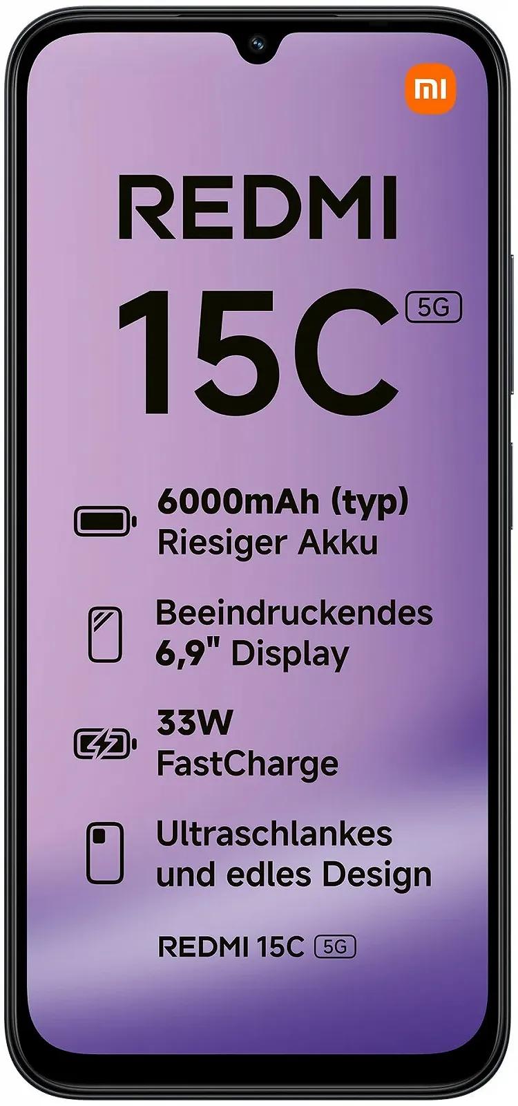 Смартфон Xiaomi Redmi 15C 5G 4/128 GB Midnight Black, фото №2 Смартфон Xiaomi Redmi 15C 5G 4/128 GB Midnight Black, фото №2