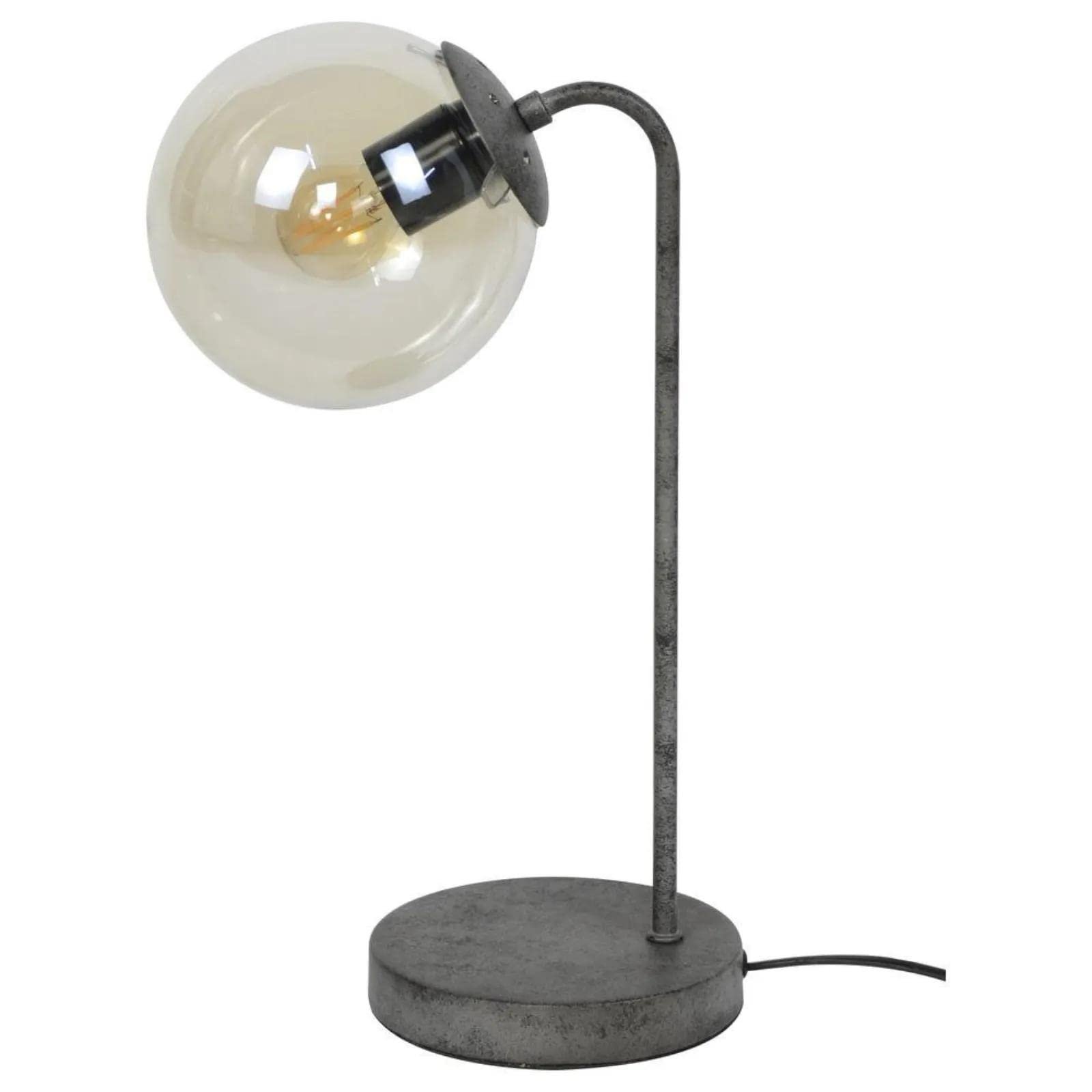 Настільна лампа famlights Amalia Metal Glass E27 Black/Silver, фото №4