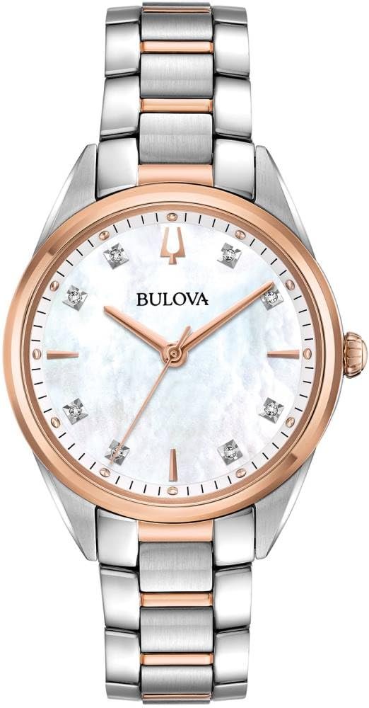Женские аналоговые часы Bulova 98P183, браслет из нержавеющей стали, фото №1