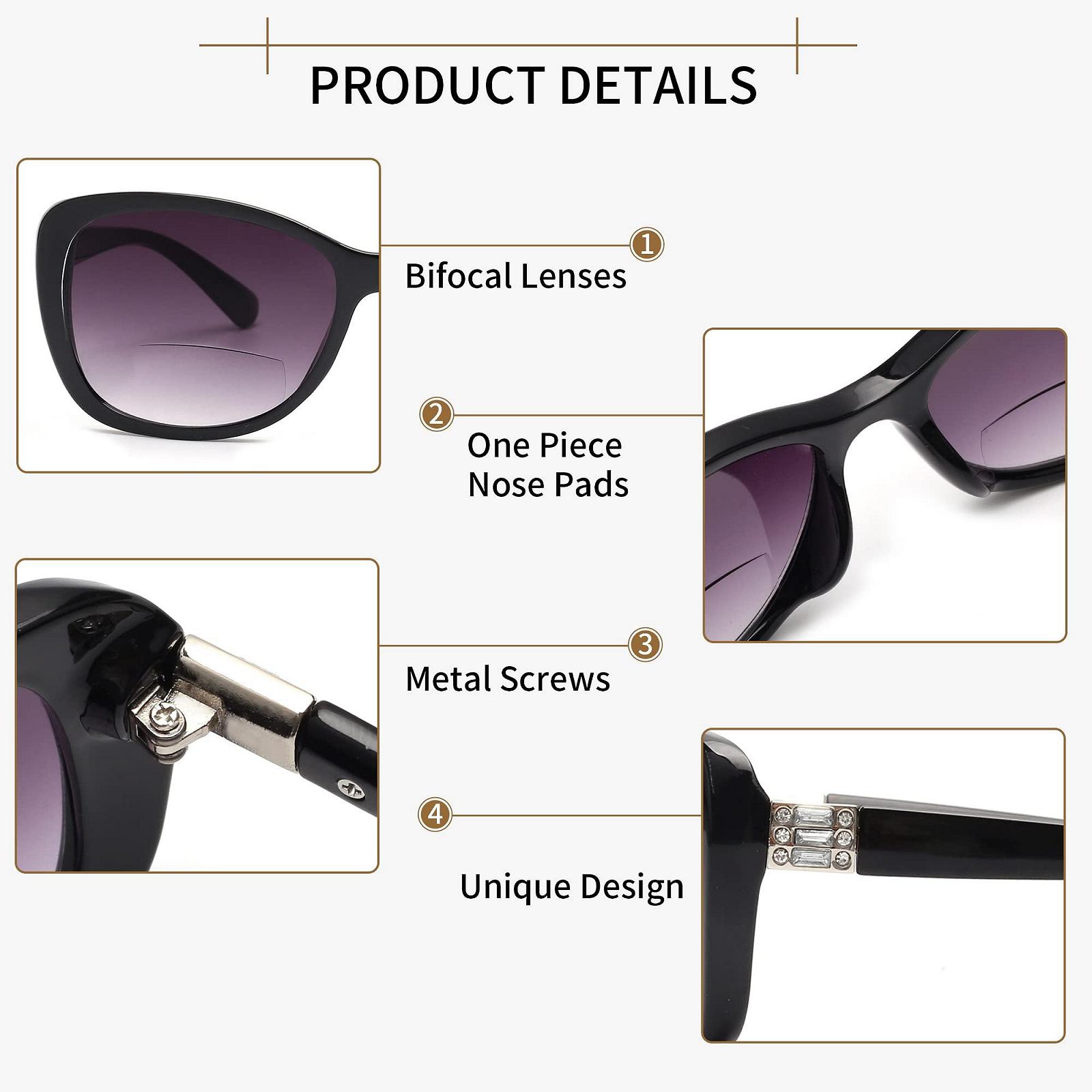 Сонцезахисні окуляри для читання жіночі JM Bifocal, вінтажні лінзи для читання, захист від ультрафіолету, фото №4