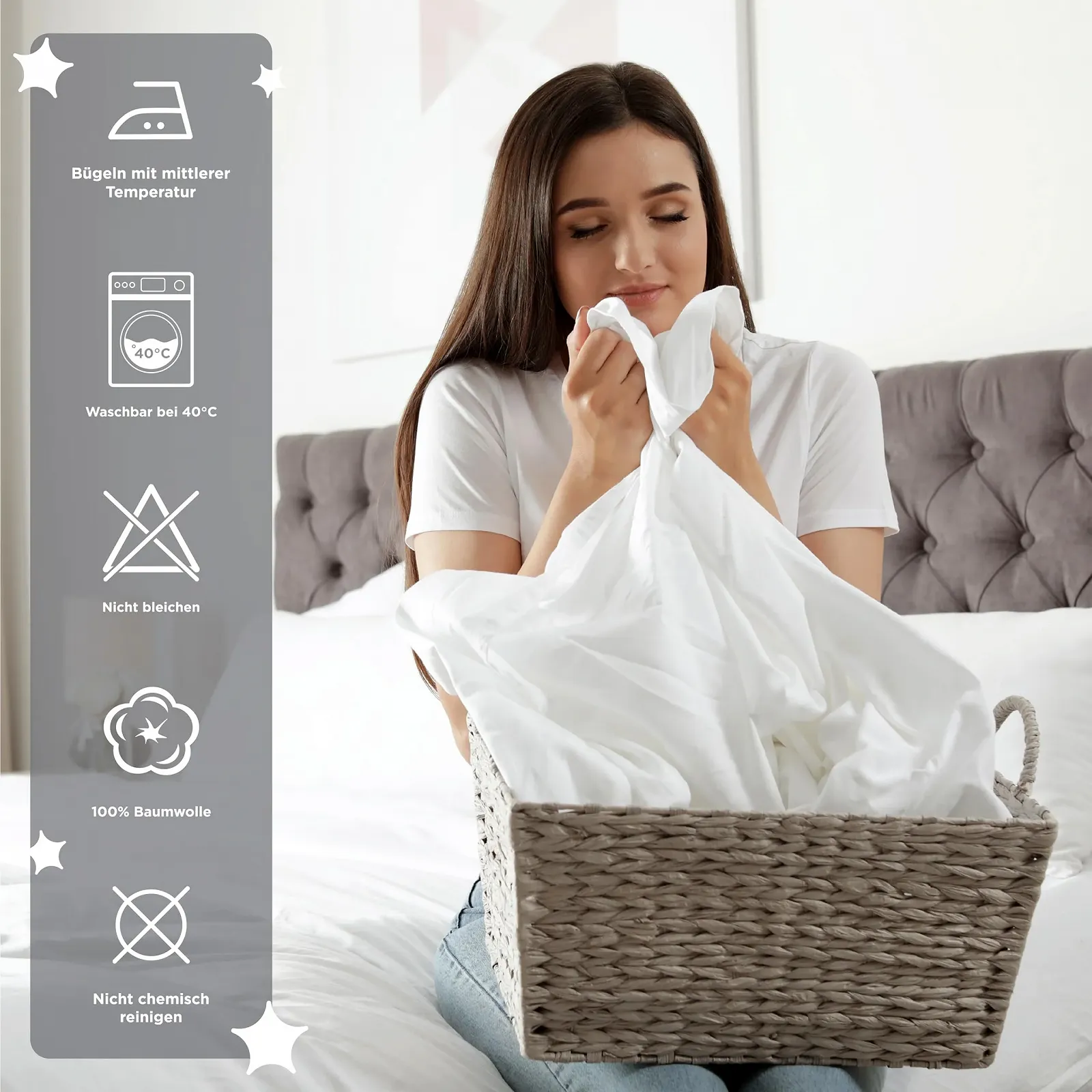 Постільна білизна nordqueen Arsıda Arsıda 3 135 x 200 см, 100% бавовна, ґудзики з кокосової шкаралупи, фото №4