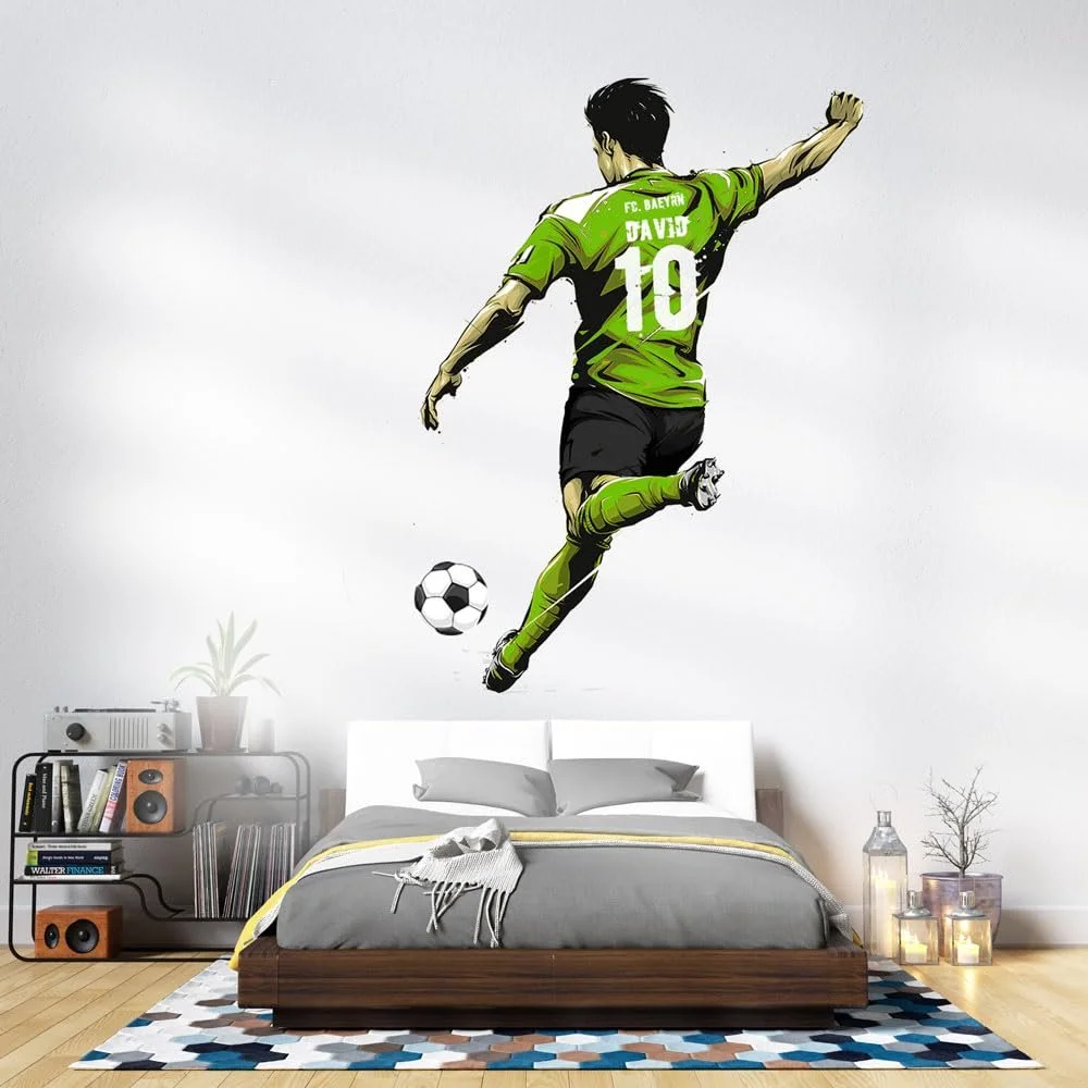 Наклейка на стіну WFB17 Football Player Personalised Club Name Number, фото №1