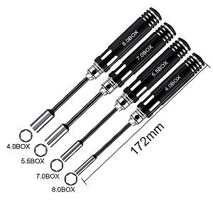 Співвісний викрутковий набір Hex Nut 4.0/5.5/7.0/8.0 мм з хрестовим ключем на 4 Way, гайковим ключем 17 мм synthetic.ua - Фото 1