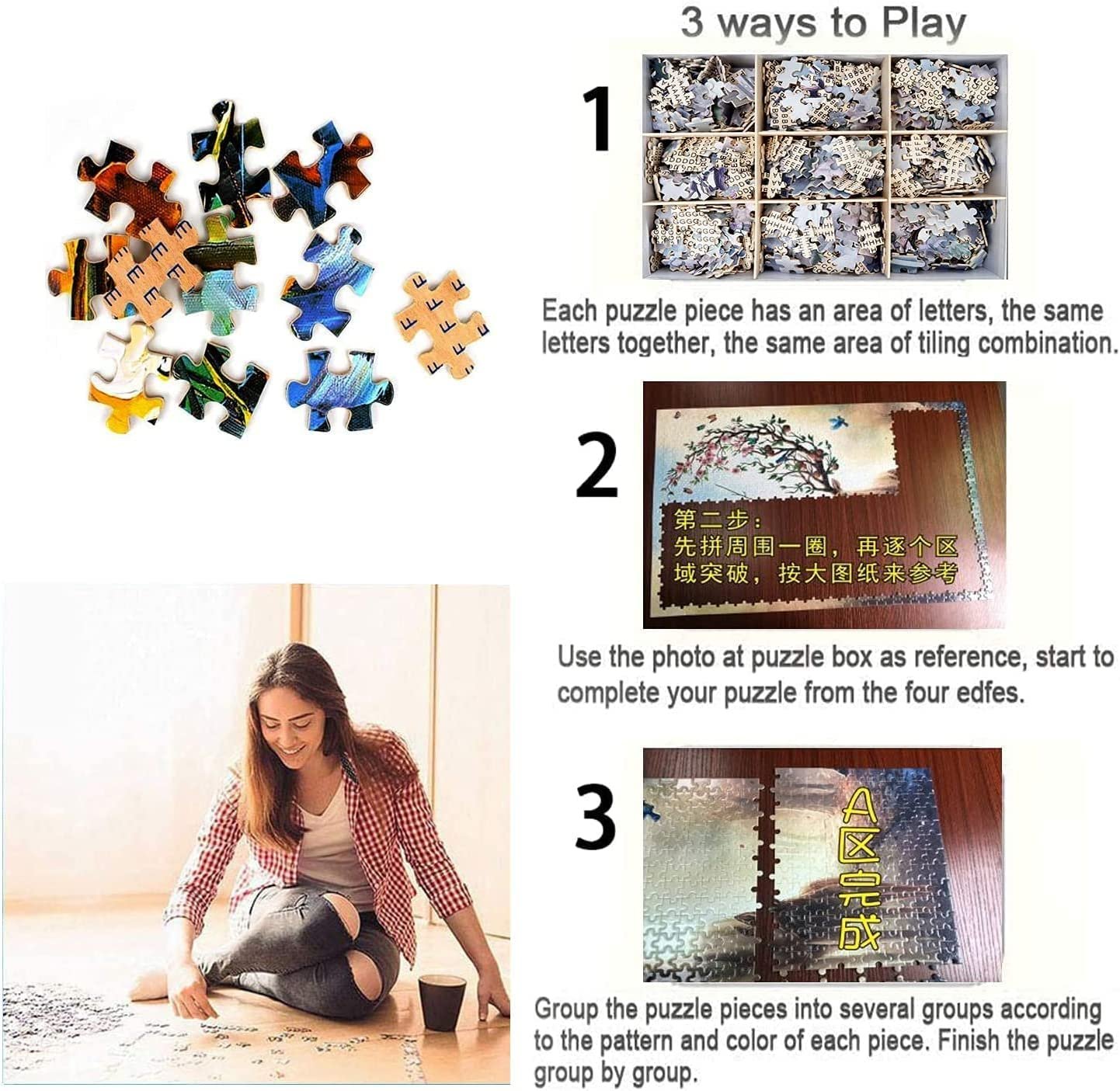 Пазл деревянный Bookshelf Channel 1000 деталей 75 x 50 см, фото №5