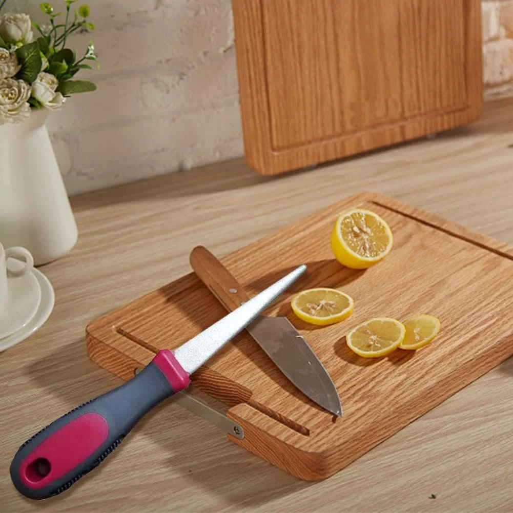 Надфіль для заточування алмазний Двосторонній плоский вигнутий з нековзною ручкою, фото №8