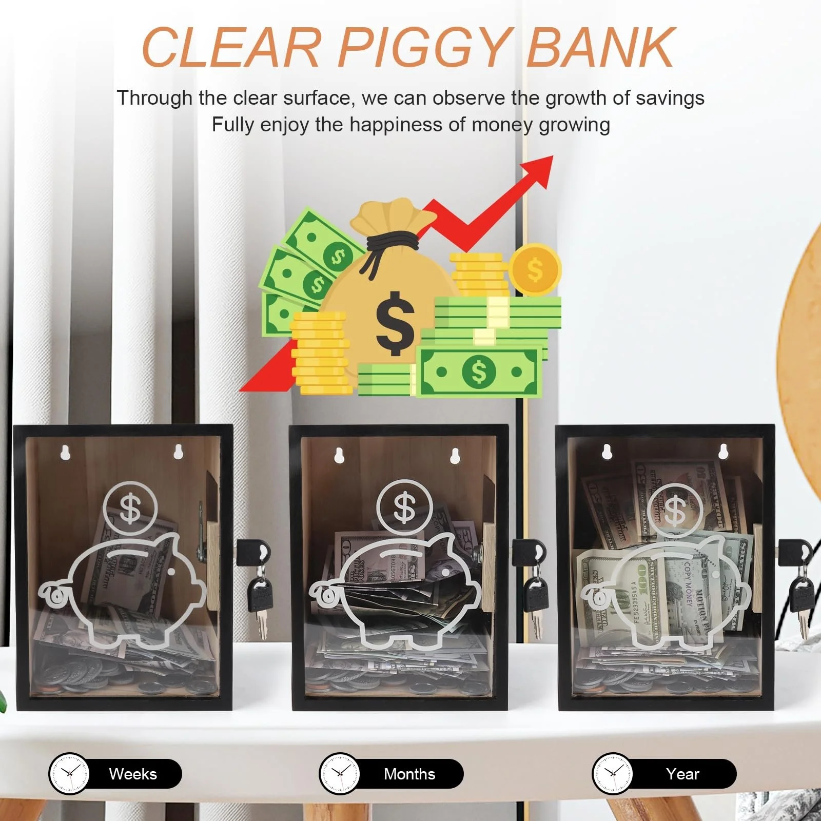 Скарбничка прозора із замком, фото №5