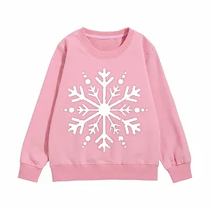 Пуловер Різдвяний світшот з принтом сніжинок - Фото 1