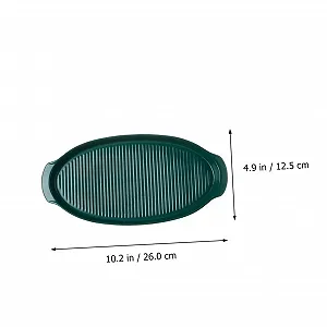 Форма для запікання керамічна Овальна З ручками Ретро зелений synthetic.ua - Фото 1
