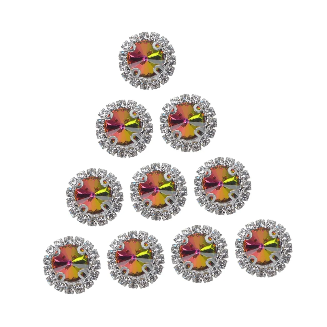 Стразы Плоские Operitacx Разноцветные Круглые, 20 шт., фото №1