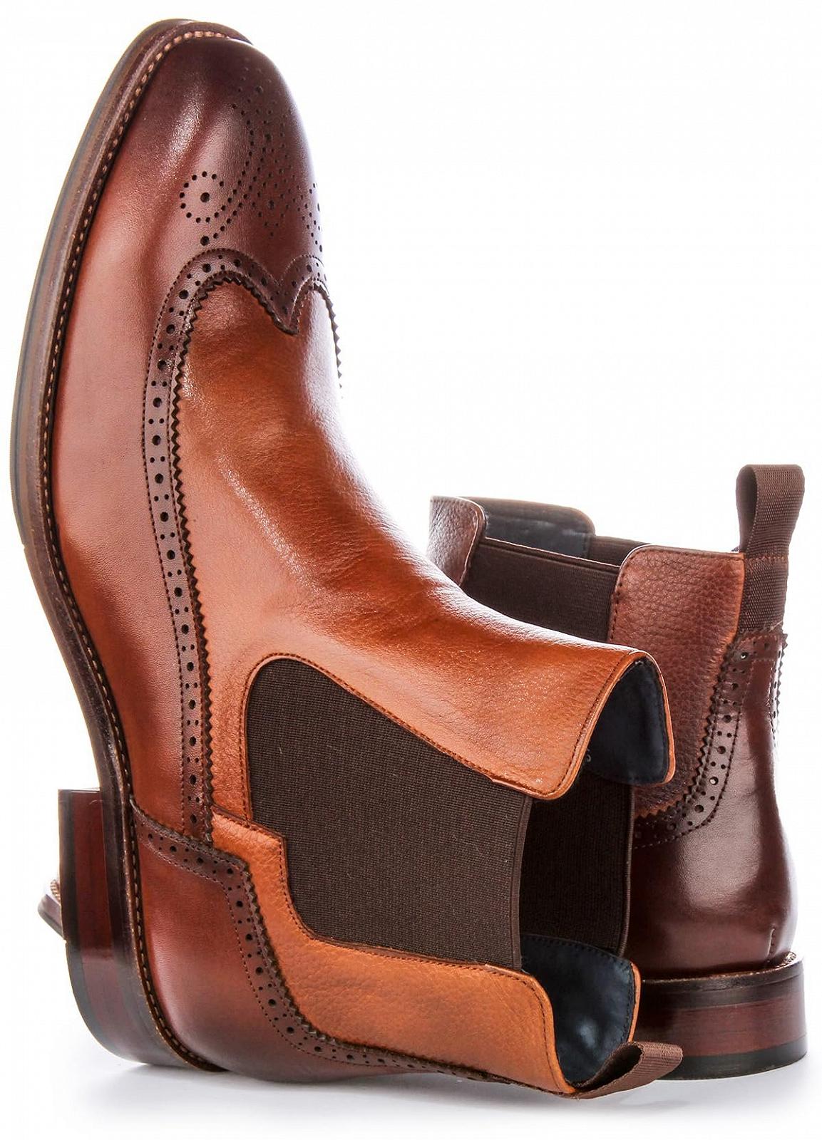 Челсі JustinReess England Warren Чоловічі шкіряні З гострим носком, фото №4