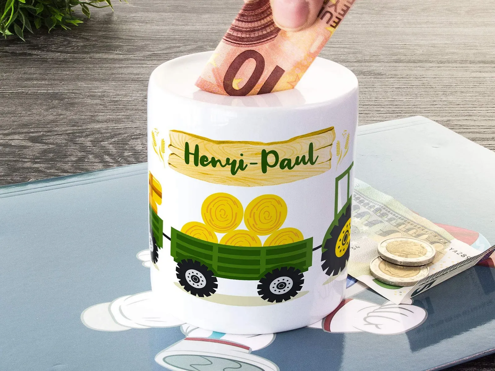 Дитяча скарбничка GRAZDesign Трактор Керамічна, фото №5