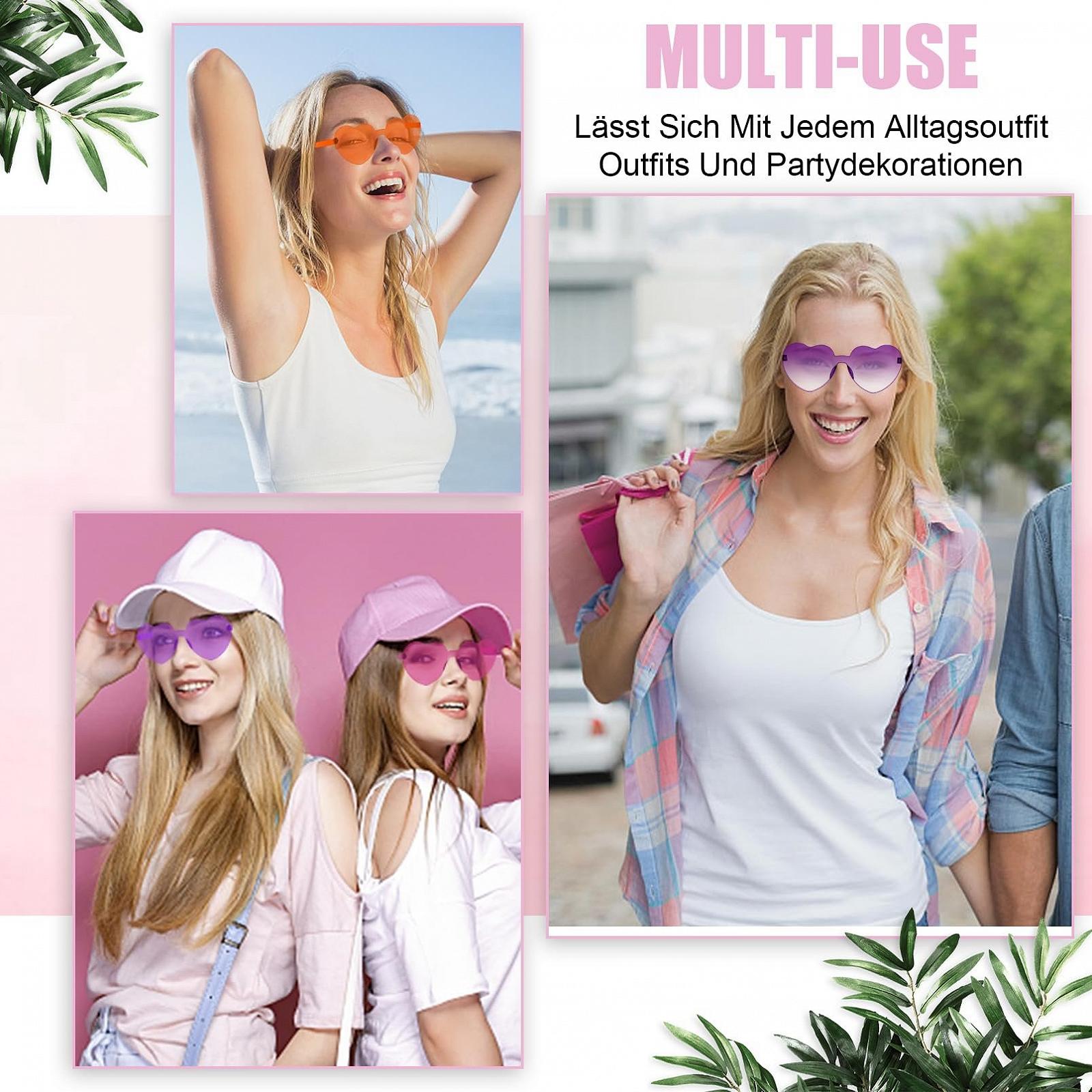 Сонцезахисні окуляри Серце Без оправи 12 пар, 12 кольорів, фото №7