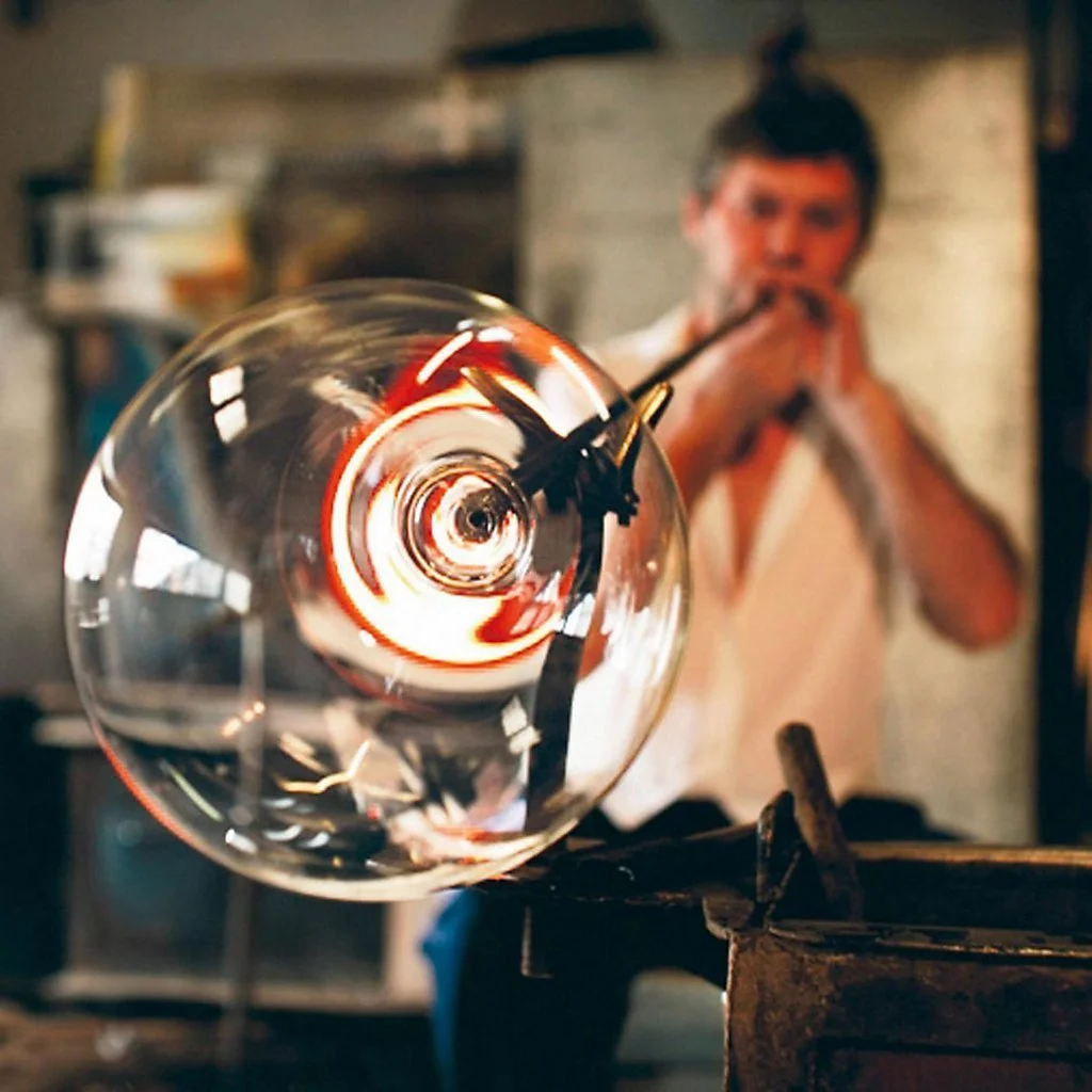 Ваза для фруктов ANDROMEDA, стеклянная, фиолетовая, 18 см, современный стиль, фото №8