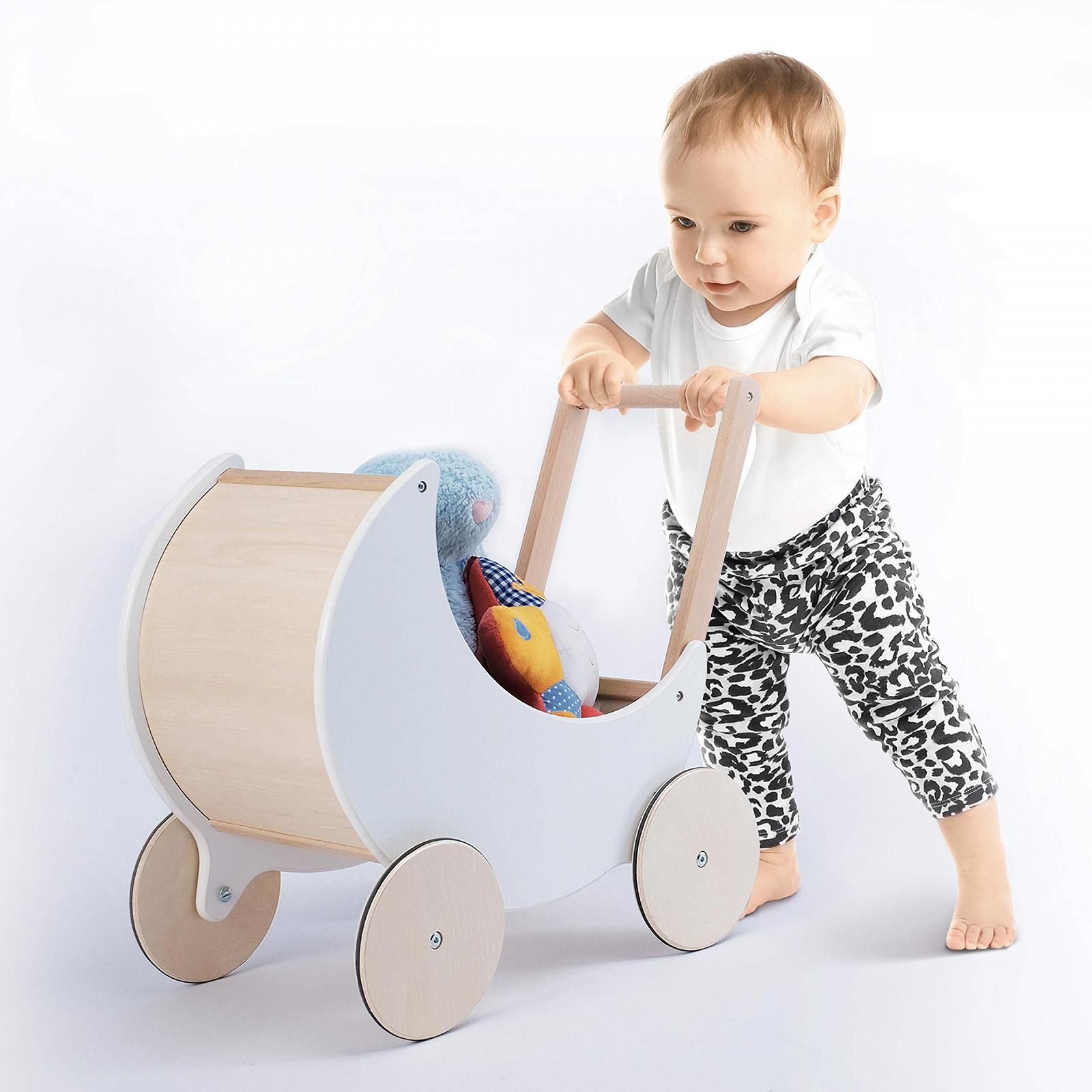 Ходунки wuuhoo Lou Деревянные Белые с Резиновыми Колесами и Поддержкой, фото №4 Ходунки wuuhoo Lou Деревянные Белые с Резиновыми Колесами и Поддержкой, фото №4