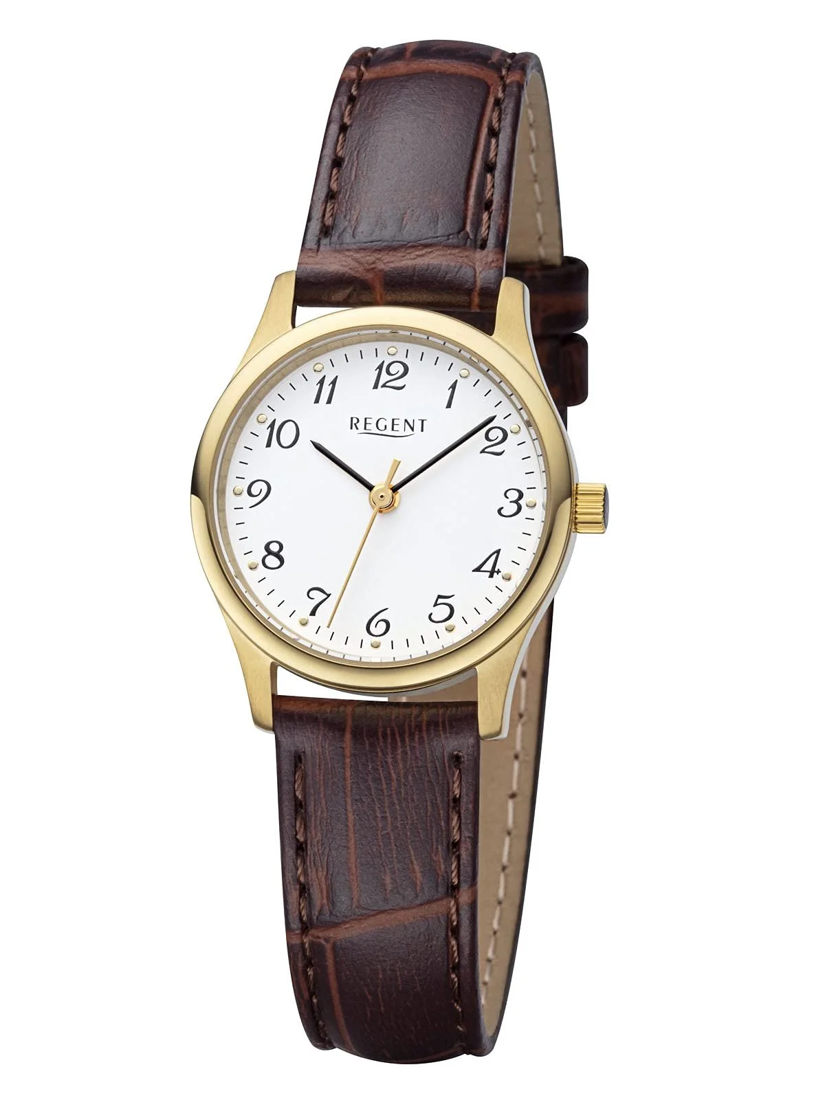 Женские часы REGENT Кожаный ремешок с крокодиловым узором Нержавеющая сталь Кварцевый 27 мм диаметр Арабские цифры, белый / коричневый, Ремешок, фото №1 Женские часы REGENT Кожаный ремешок с крокодиловым узором Нержавеющая сталь Кварцевый 27 мм диаметр Арабские цифры, белый / коричневый, Ремешок, фото №1