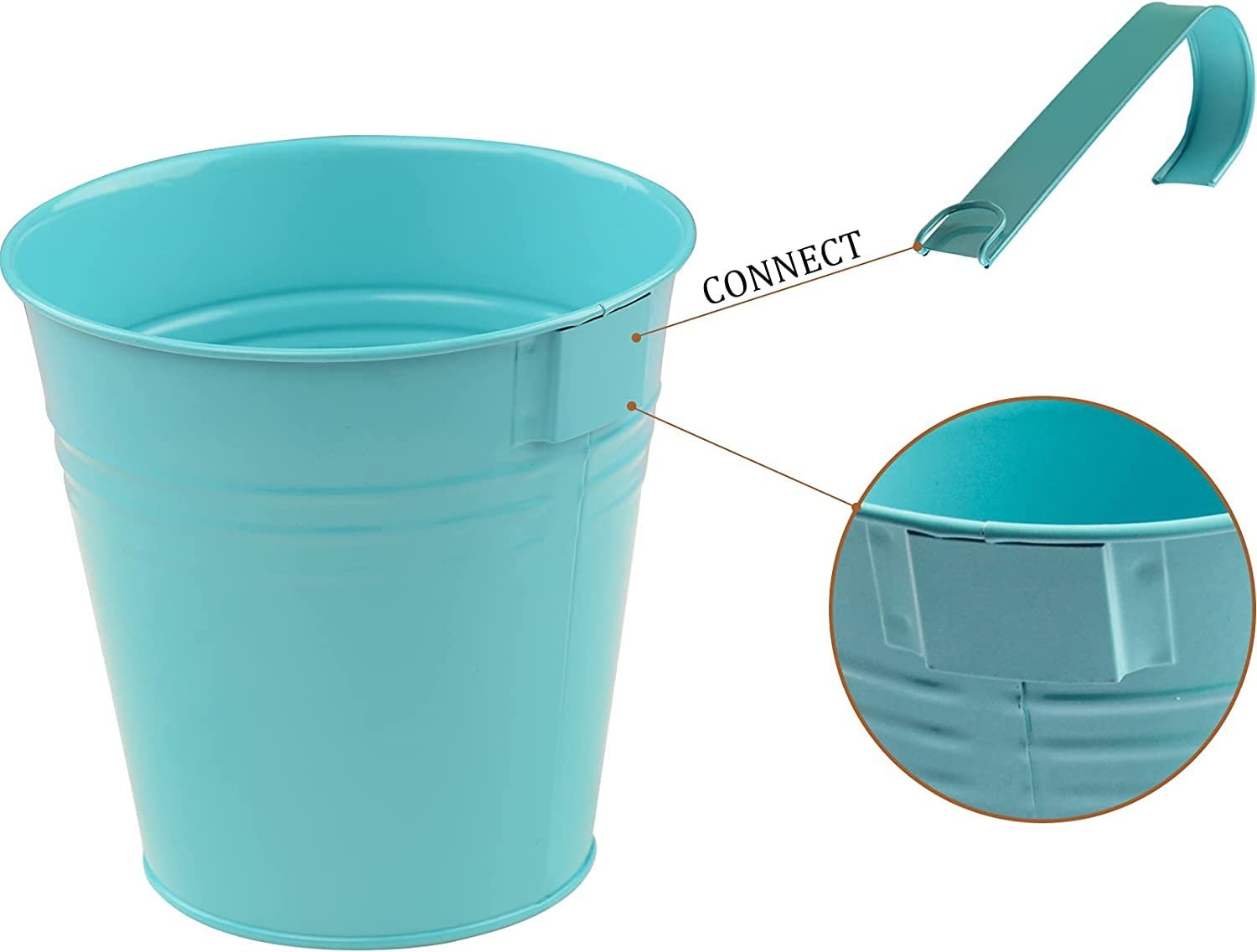 Підвісні квіткові горщики DRULINE Набір 12 шт. Металеві Білі 9/13 см, фото №3