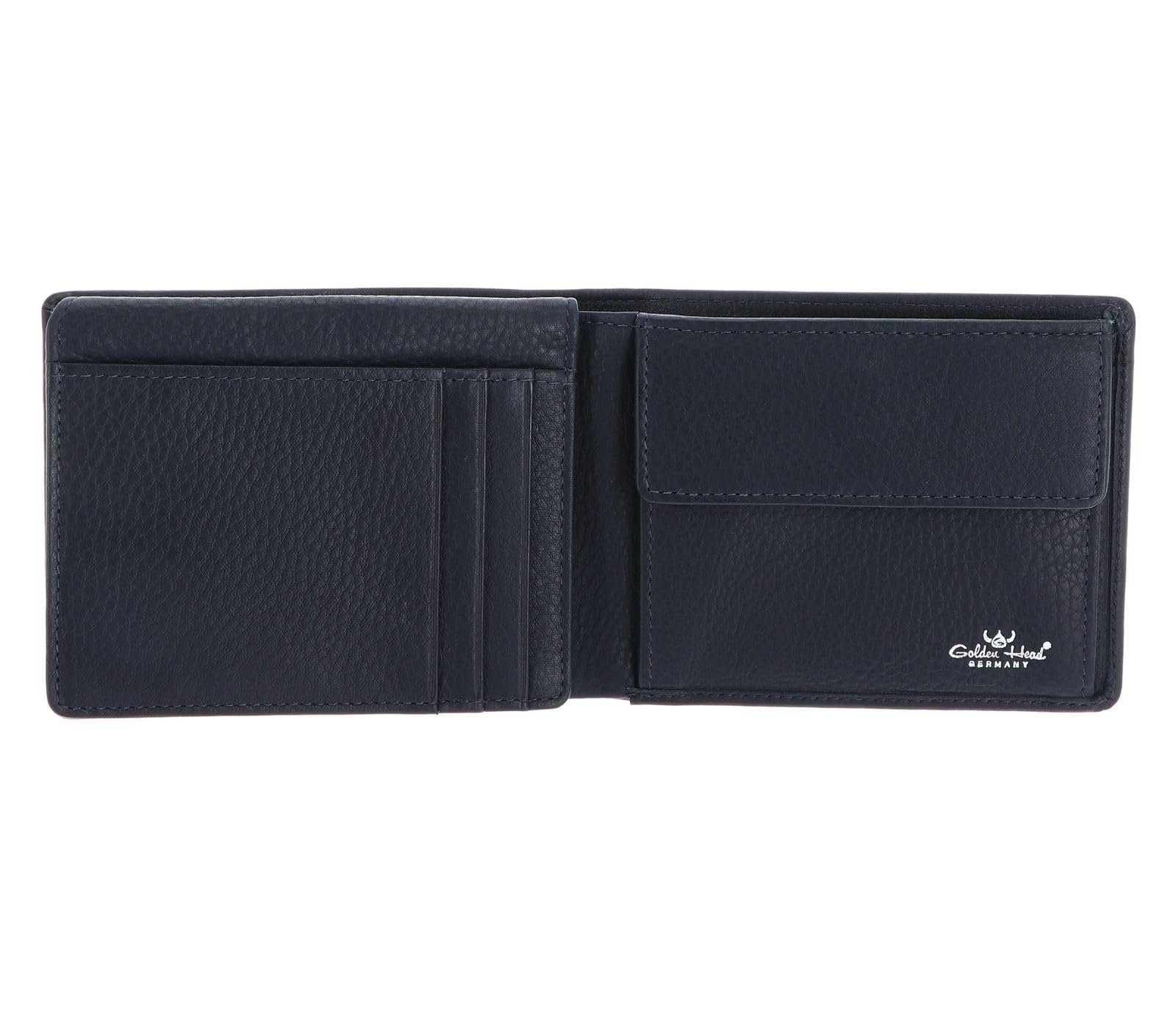 Гаманець шкіряний Golden Head Capri RFID 12 см, синій, Classic, фото №2