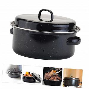 Гусятниця емальована з кришкою та двома ручками, термостійка synthetic.ua - Фото 1