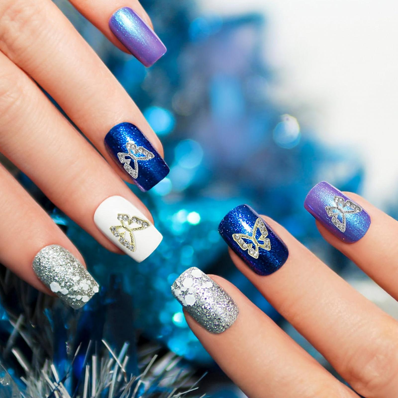 Украшения для ногтей Металл Бабочки, 40 шт, материал сплав, блестящие, для гелевых ногтей, аксессуары для маникюра, фото №7 Украшения для ногтей Металл Бабочки, 40 шт, материал сплав, блестящие, для гелевых ногтей, аксессуары для маникюра, фото №7