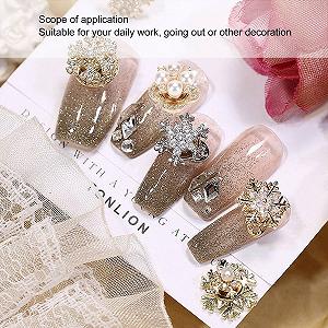 Сніжинки з намистинами (2 шт.) Прикраси для нігтів synthetic.ua - Фото 1