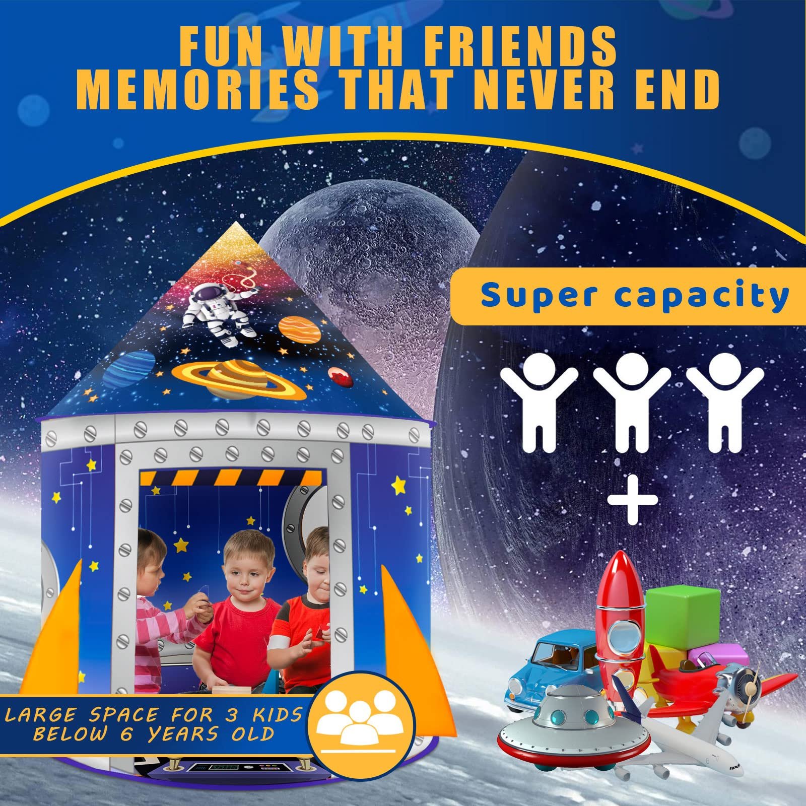 Игровая Детская Палатка Teepee Pop-Up Игрушка Подарок для Детей Мальчиков Девочек Ясельного Возраста Синяя, фото №6