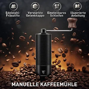 Ручная кофемолка SUNYA с книгой рецептов кофе synthetic.ua - Фото 1