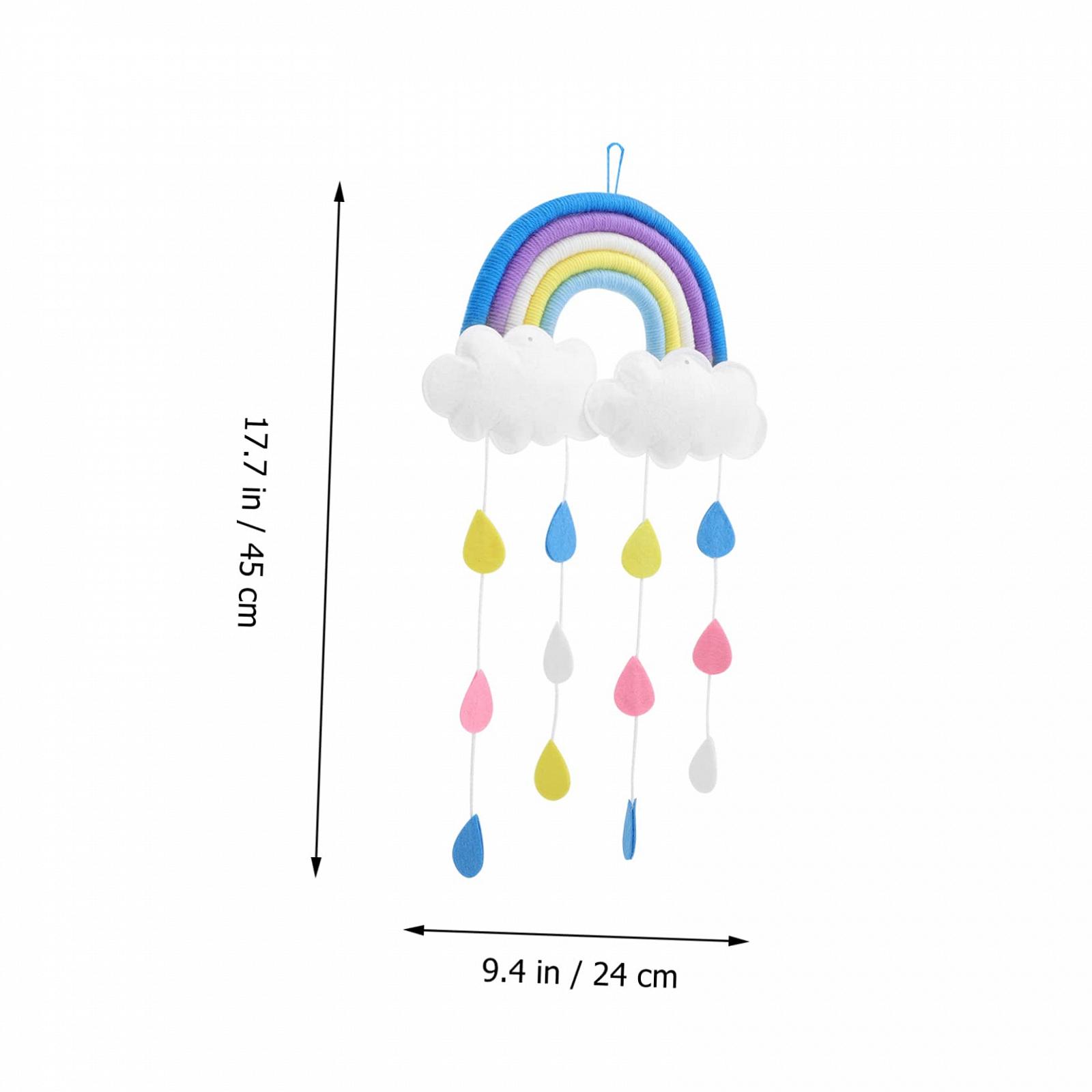 Подвесное украшение Baby Nursery Blanket Crib Macrame Rainbow Tassel Baby Nursery Ceiling Mobile Cloud для детского пледа украшение аксессуары пряжа простой комплект из 5, фото №3