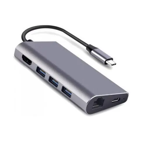 Переходник Dynamode USB3.1 Type-C to HDMI 3хUSB3.0, RJ45 USB Female SD (Dock-USB-TypeC-HDMI-USB3.0-RJ45), фото №1 Переходник Dynamode USB3.1 Type-C to HDMI 3хUSB3.0, RJ45 USB Female SD (Dock-USB-TypeC-HDMI-USB3.0-RJ45), фото №1