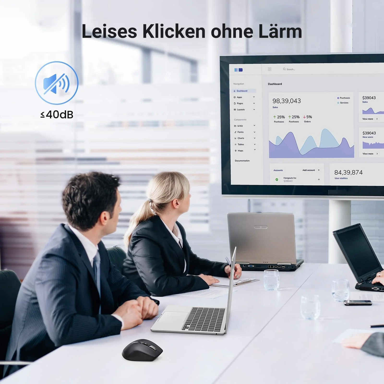 Мышь UGREEN 2.4G & Bluetooth Беспроводная с Ультра Быстрой Прокруткой, Эргономичная с 1000/1600/2400/3200/5000 DPI, Тихий Клик, 10 м Подключение, фото №6