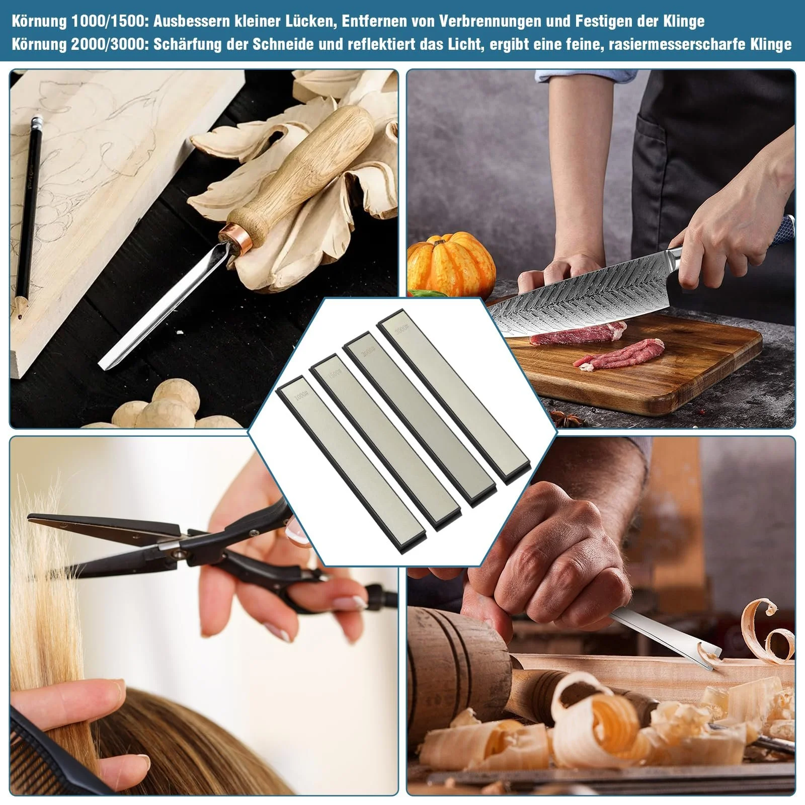 Точильні камені IMAGE Набір 8 шт алмазні 120/240/400/600/1000/1500/2000/3000 грит для кухні, фото №4