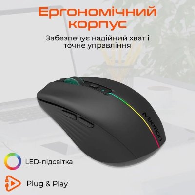 Мышка Meetion BTM002 Wireless/Bluetooth Black (MT-BTM002-A), фото №6 Мышка Meetion BTM002 Wireless/Bluetooth Black (MT-BTM002-A), фото №6