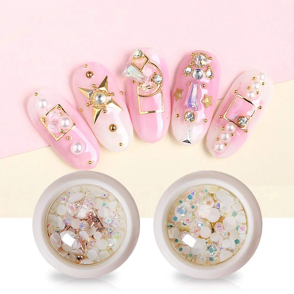 Стрази Плоскі Перлина Сплав Прикраси Ручної Роботи 3D Декорації для Нігтів, фото №2